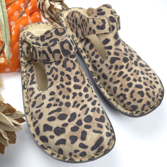 Alegria Leopard Print Women Clog Mule Nursing Shoes Sz 36 - Picture 3 of 10